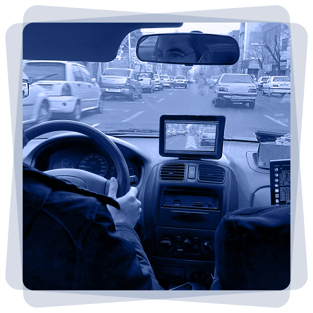Forward-collision warning system under test in a vehicle
