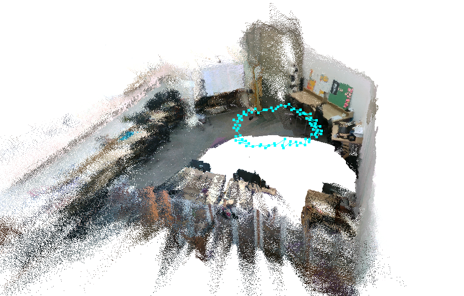 Dense three-dimensional map generated by an RGB-D SLAM system