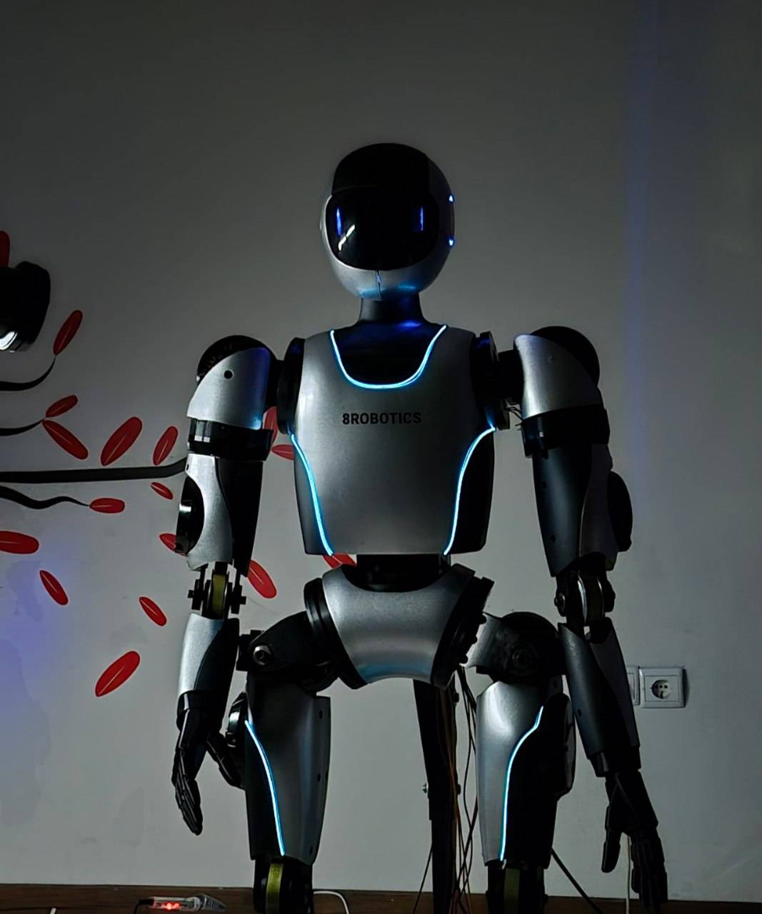 Full-body view of the ILIA humanoid robot prototype