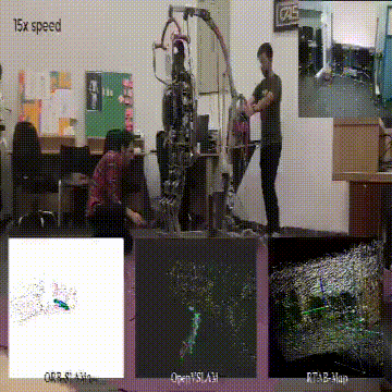 Humanoid RGB-D SLAM experiment and generated maps